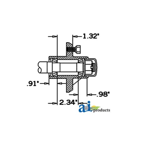 A & I Products Hub & Spindle Assy. (4 Bolt) 6.3" x8" x7.9" A-HS125044